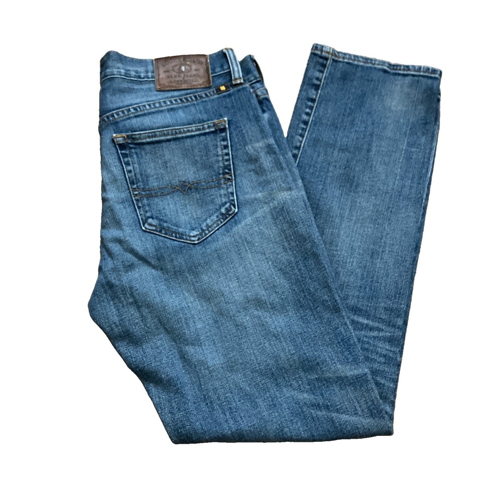 Lucky Brand Jeans Mens 30x30 Dark Blue Denim 121 Heritage Slim Straight Button
